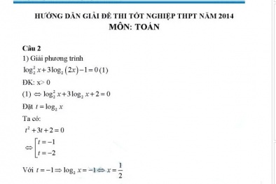 Đã có đáp án môn Toán thi Tốt nghiệp THPT 2014